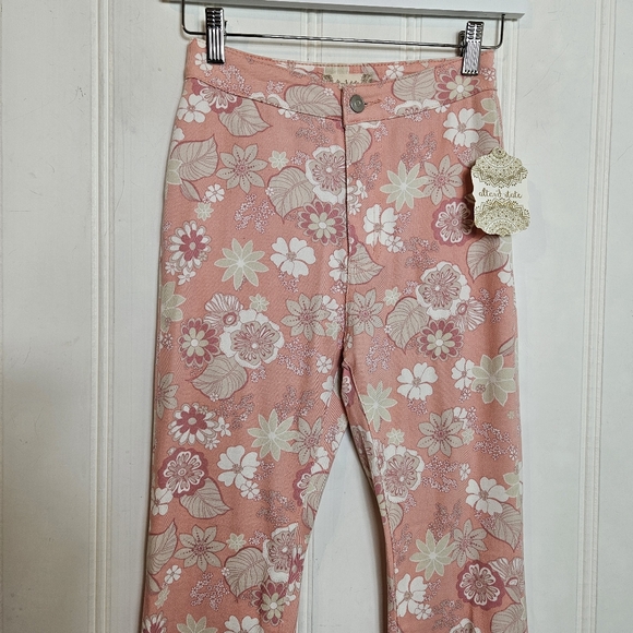 Altar’d State Feeling Groovy Floral Bell Bottom Pants Pink 70s Vibe XS NWT - Picture 3 of 14
